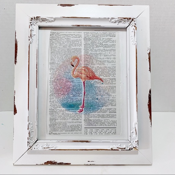 Dictionary Art Print Pink Flamingo, Vintage Art Print, Dictionary Print - Picture 2 of 3